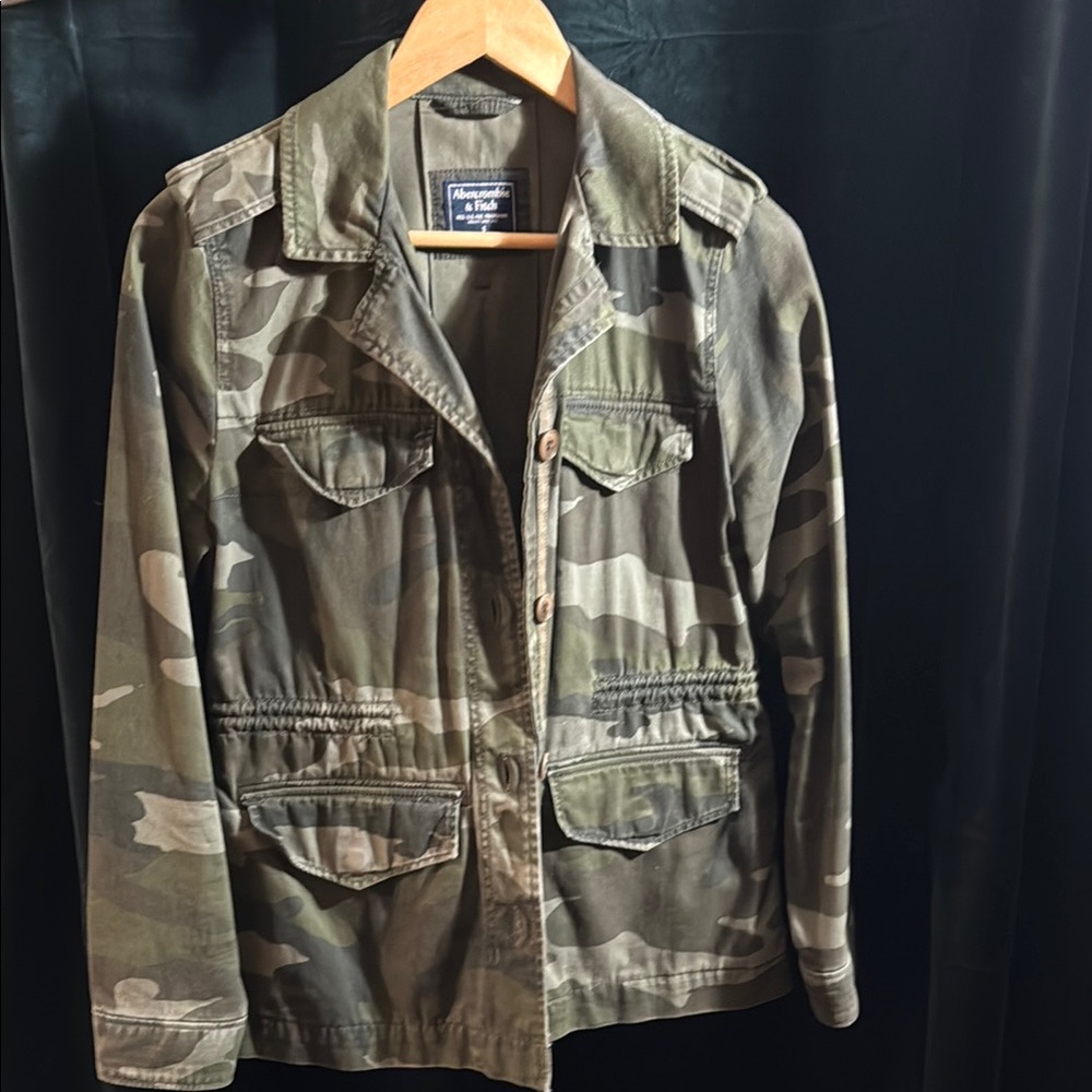 Abercrombie & Fitch Green and Brown Military Field Jacket